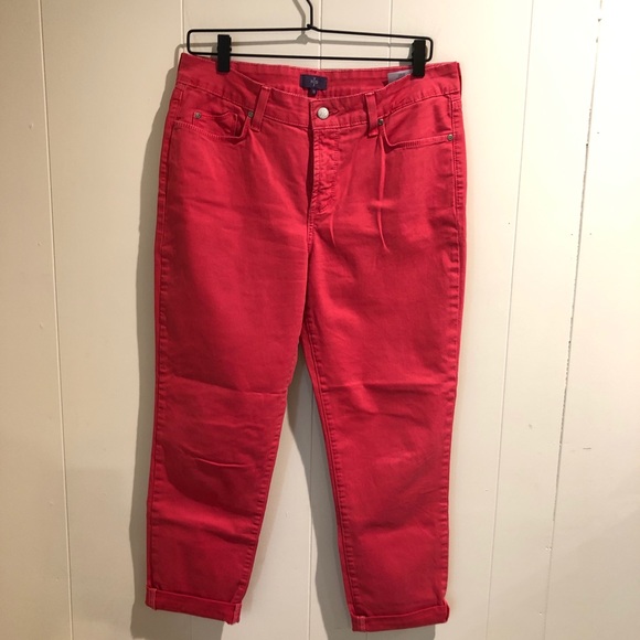 NYDJ Denim - NYDJ Vintage Pigment Red Wash Ankle Jeans Size 10